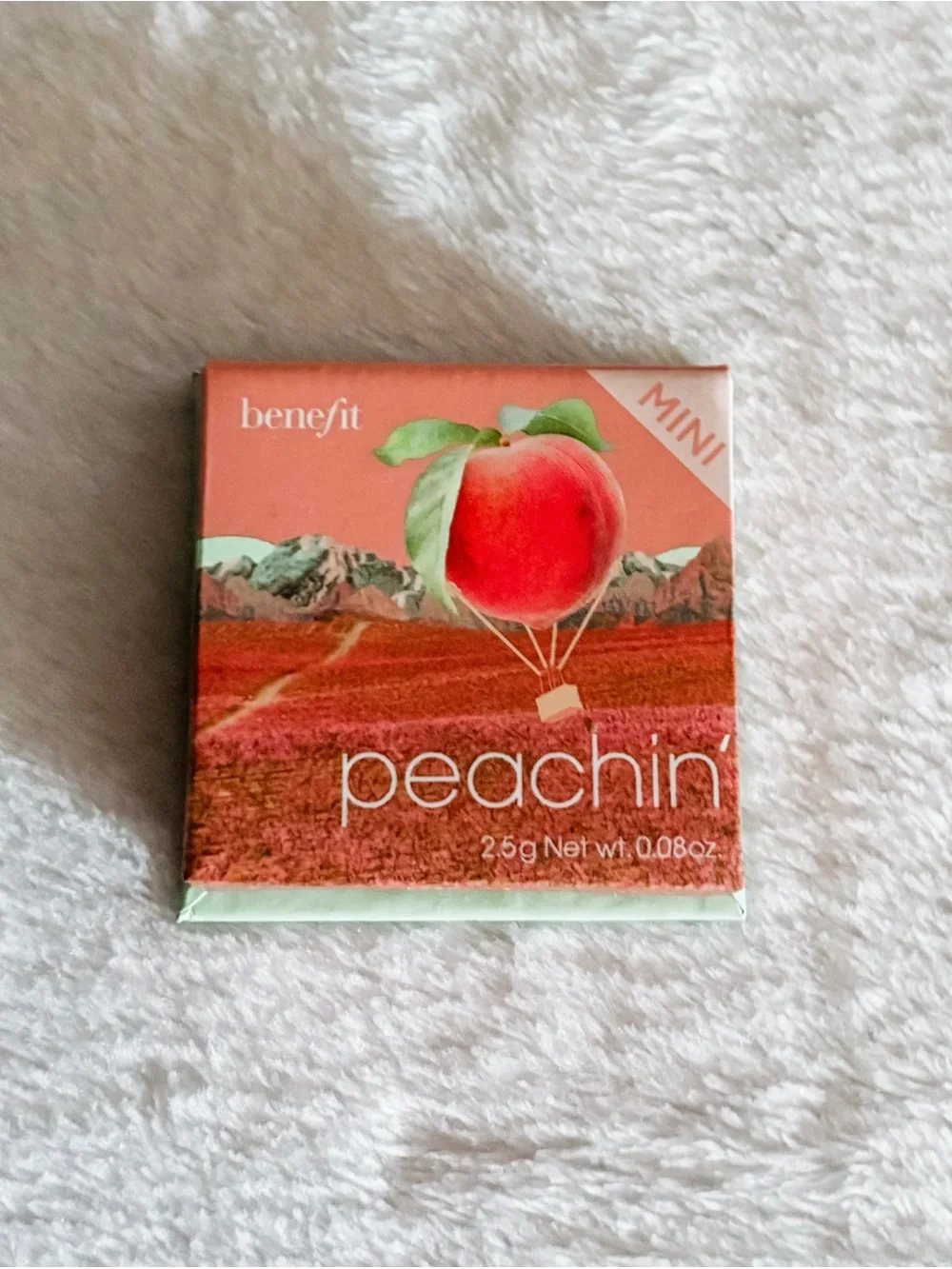 NIB! Mini Benefit Cosmetics Silky-Soft Powder Blush - Peachin’ - 0.8 oz.